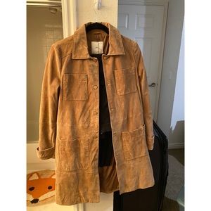 Mango leather trench coat